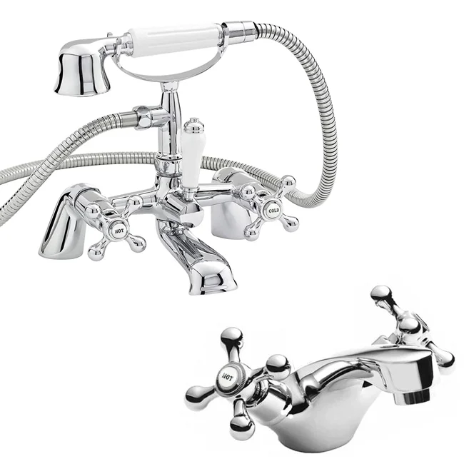 Viscount Range Mono Basin & Bath Shower Mixer - Chrome