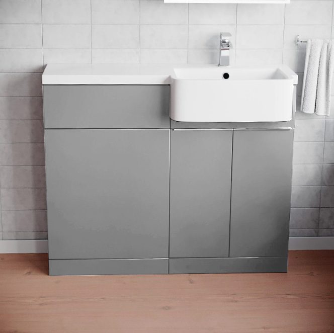 1000 RH Matt Grey Freestanding Resin Basin