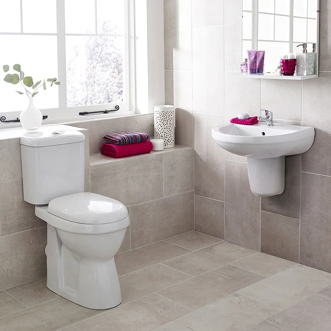 Nuie Caledon 4-Piece Modern Cloakroom Suite 1 Tap Hole