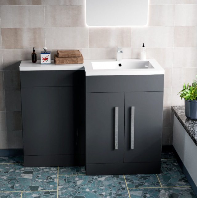 1100 RH Anthracite Basin Combination Vanity Unit
