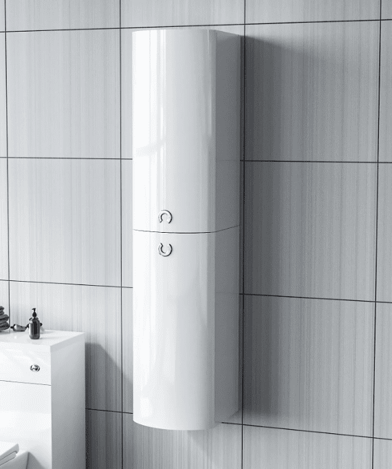 Tallboy LH White Cabinet Storage 1400mm