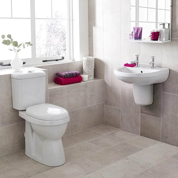 Caledon 4-Piece Modern Cloakroom Suite 2 Tap Hole