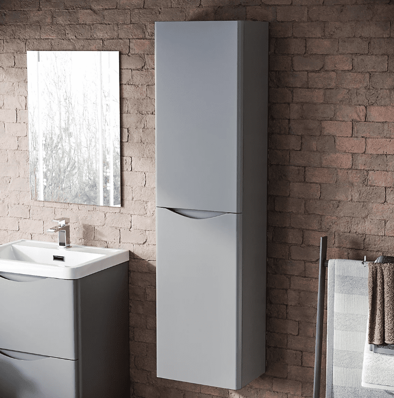 RH Matt Grey Wall Hung Bathroom Cupboard Cabinet