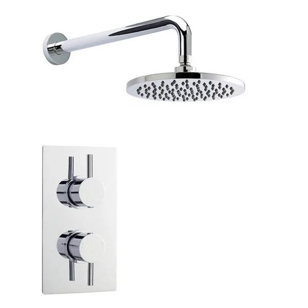 Series F II Twin Concealed Thermostatic Shower Valve with Round Shower Head