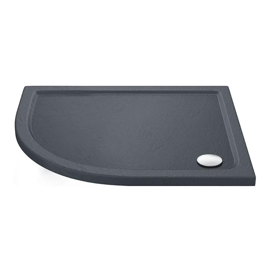 LH Slate Effect Stone Offset Shower Tray 900mm x 760mm