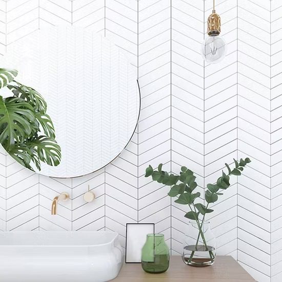 Chevron 1000mm x 2400mm x 10mm Thick Shower Wall Panels 1m Wide Wet Wall Panels