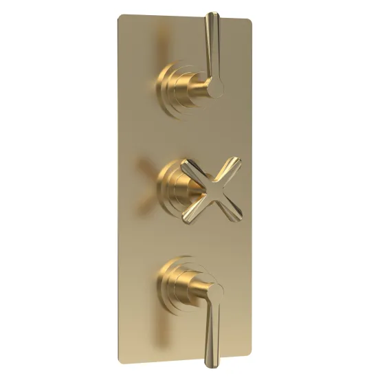 Aztec Triple Thermostatic Concealed Shower Valve - 2 Outlet