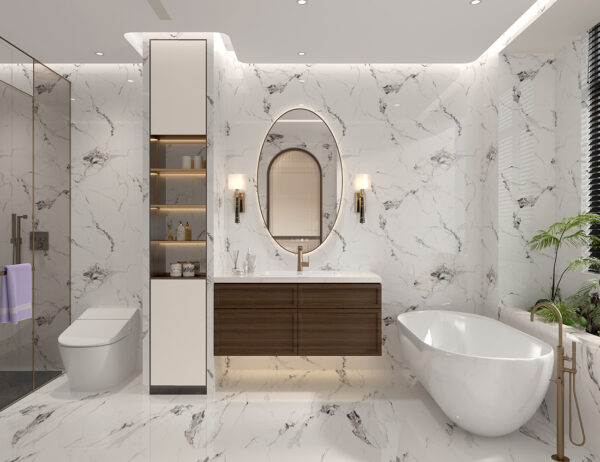 Onyx Carrara Marble Super matt 1m x 2400mm x 10mm Shower Wall Panels