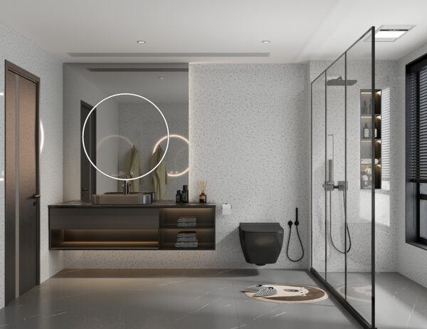 Terrazzo Stone Super Matt 1m x 2400m x 10mm Shower Wall Panel