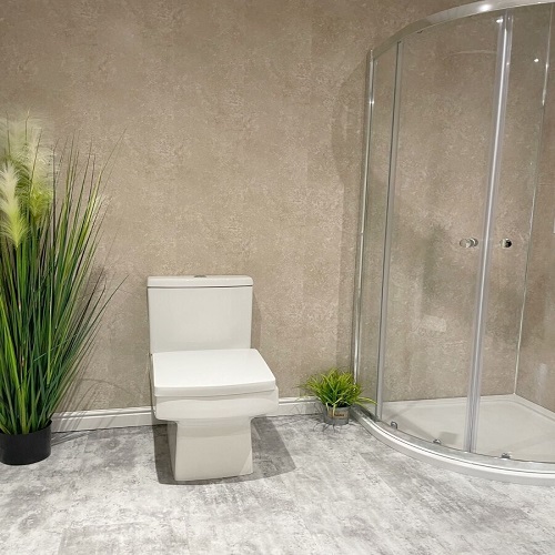 Concrete Beige 8mm x 250mm x 2700mm Thick Shower Wall Panels 8mm Wide